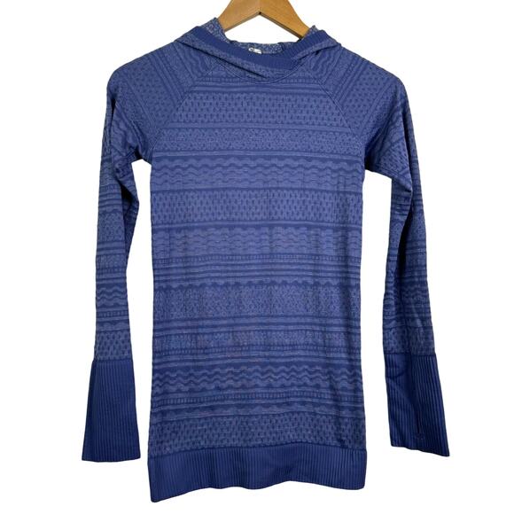 Lululemon Rest Less Hoodie Gatsby Blue White Long Sleeve Size 4 - Picture 5 of 13